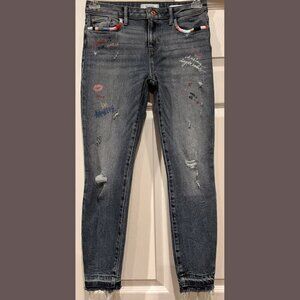 GUESS Embroidered GRAFFITI Jeans Size: 28